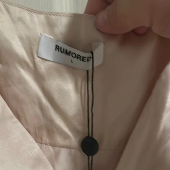 Rumored Cream Chemise with Plunging V-Neck - Picture 7 of 12